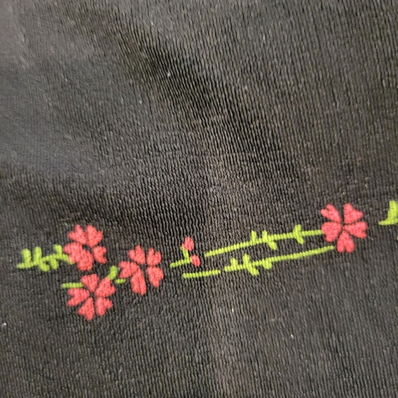 Frazier Lawrence Pretty Black Sleeveless top Floral Design L - Picture 3 of 7